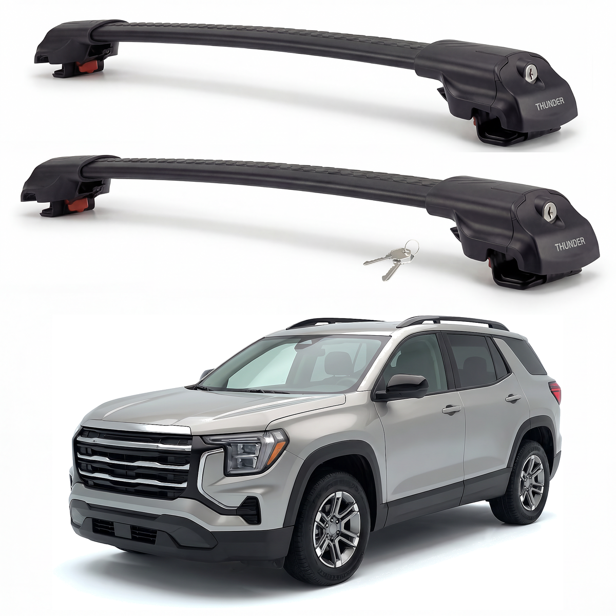GMC Terrain 2025-2027 roof rack cross bars black pair