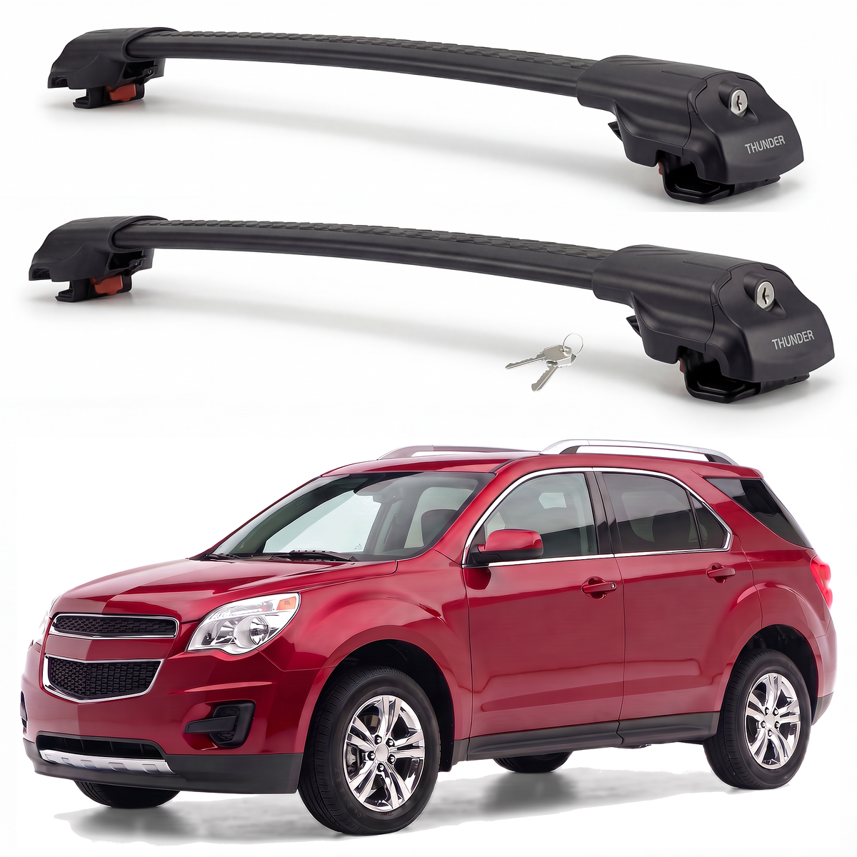 Chevrolet Equinox 2010-2017 roof rack cross bars black pair