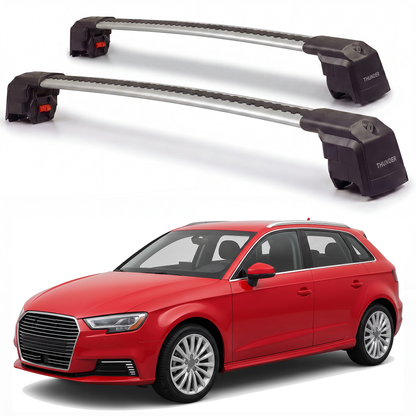 Audi A3 Sportback e-tron 2016-2018 roof rack cross bars silver pair