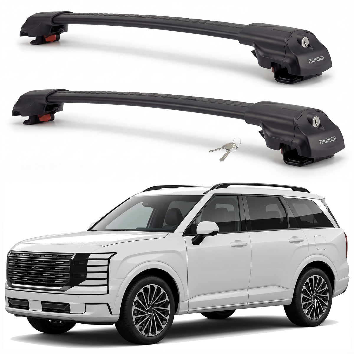 Hyundai Palisade 2026 roof rack cross bars black pair