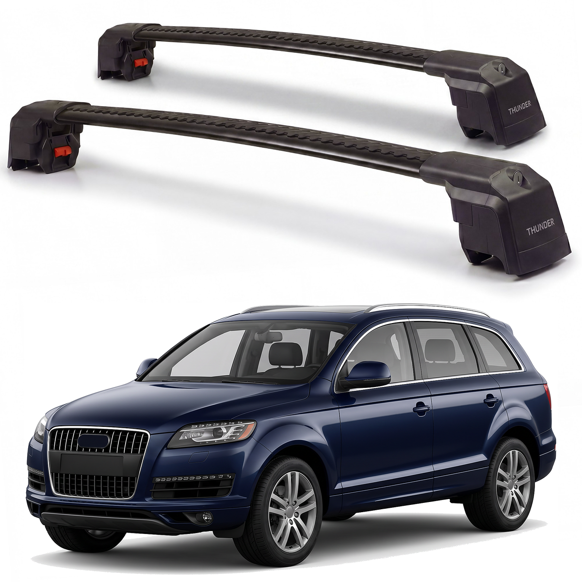 Audi Q7 4L 2007-2015 roof rack cross bars black pair