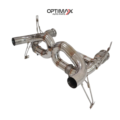 Stainless Steel X-Pipe Rear Exhaust System for Lamborghini Huracán STO & EVO (Non-Valved Configuration)