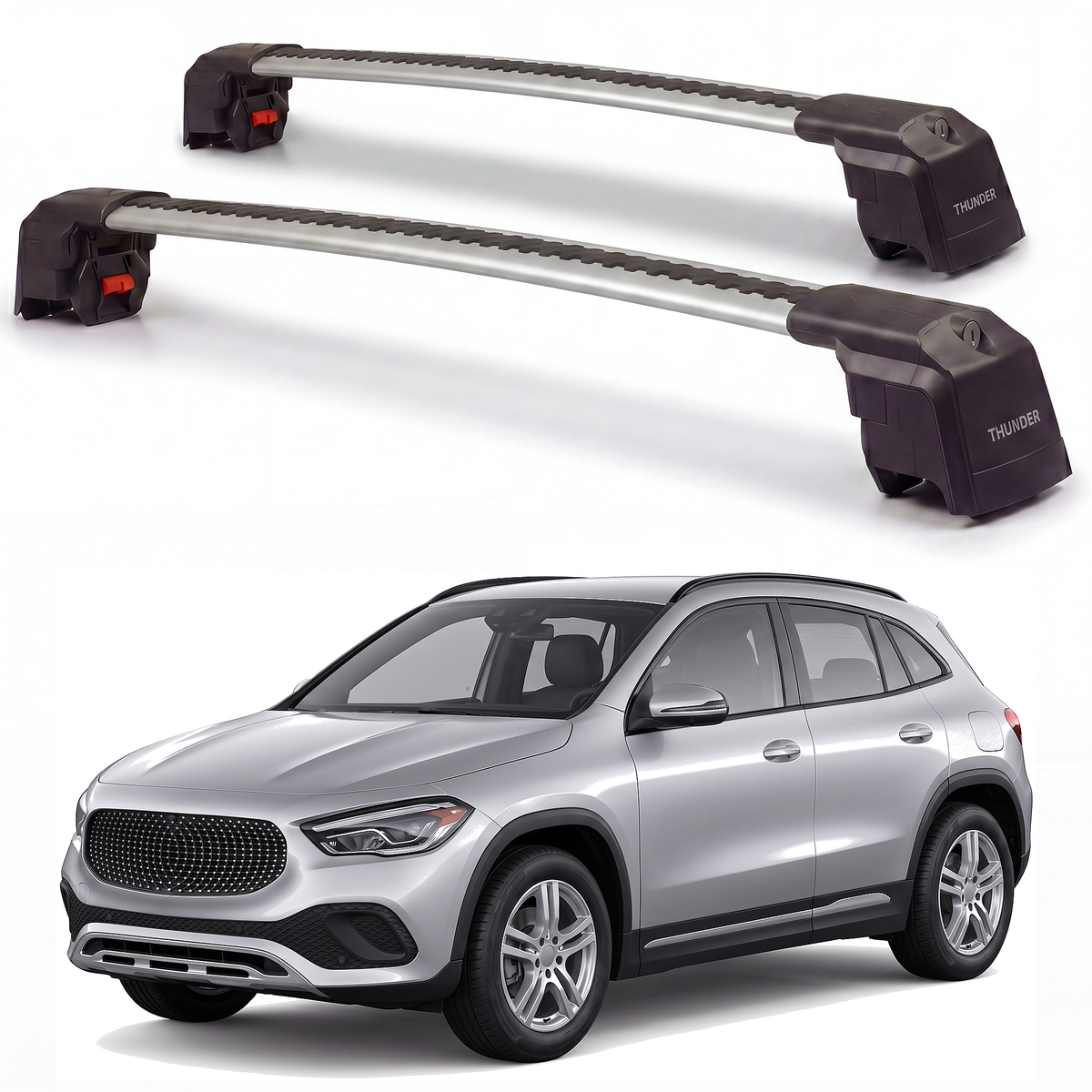 Mercedes-Benz GLA H247 2021-2026 roof rack cross bars silver pair