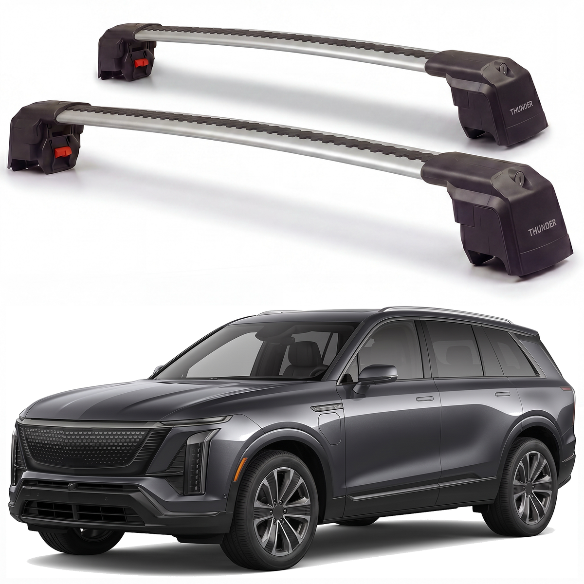 Cadillac Vistiq 2026-2027 roof rack cross bars silver pair