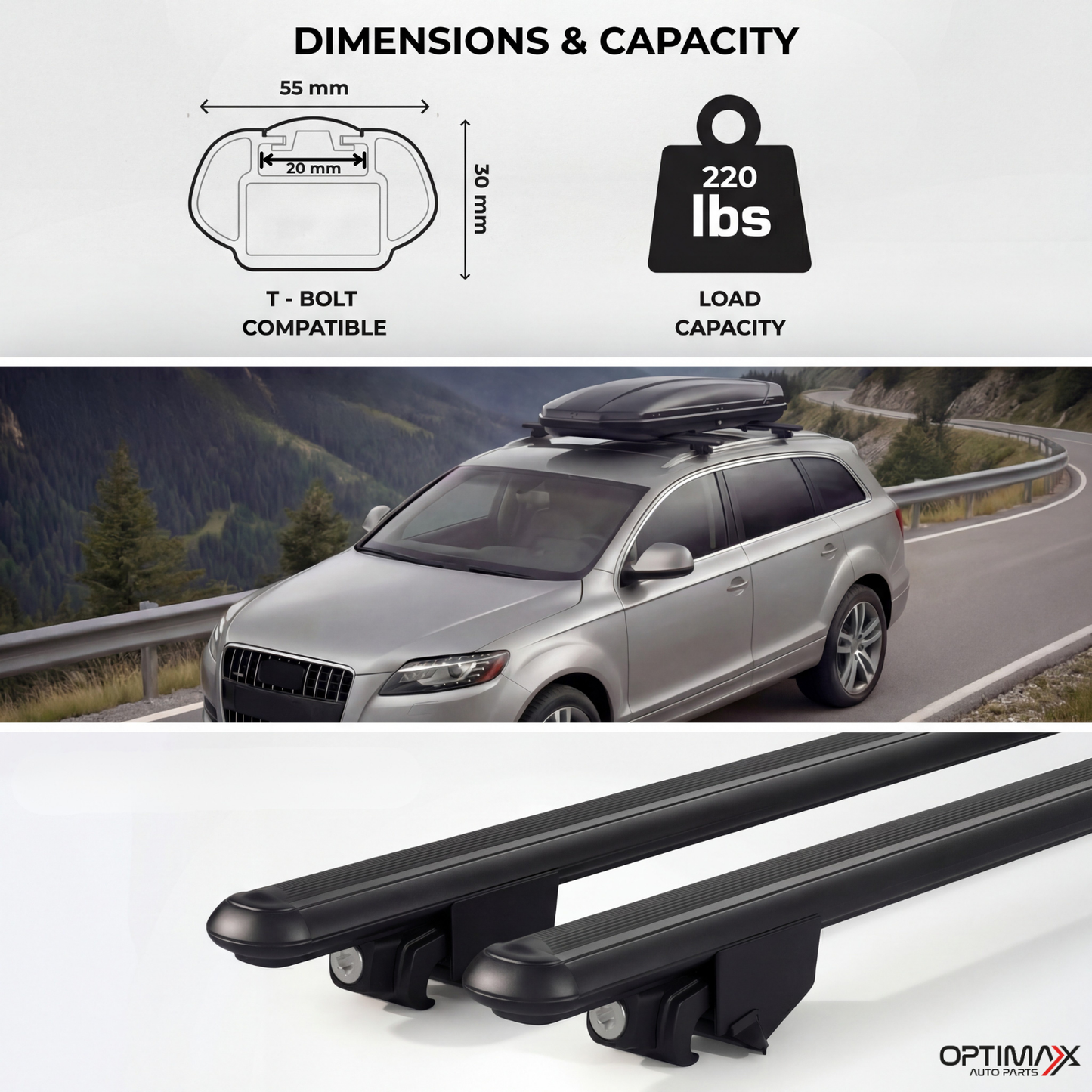 Roof Rack Cross Bars for Buick Enclave 2025-2026 Aluminum Pair