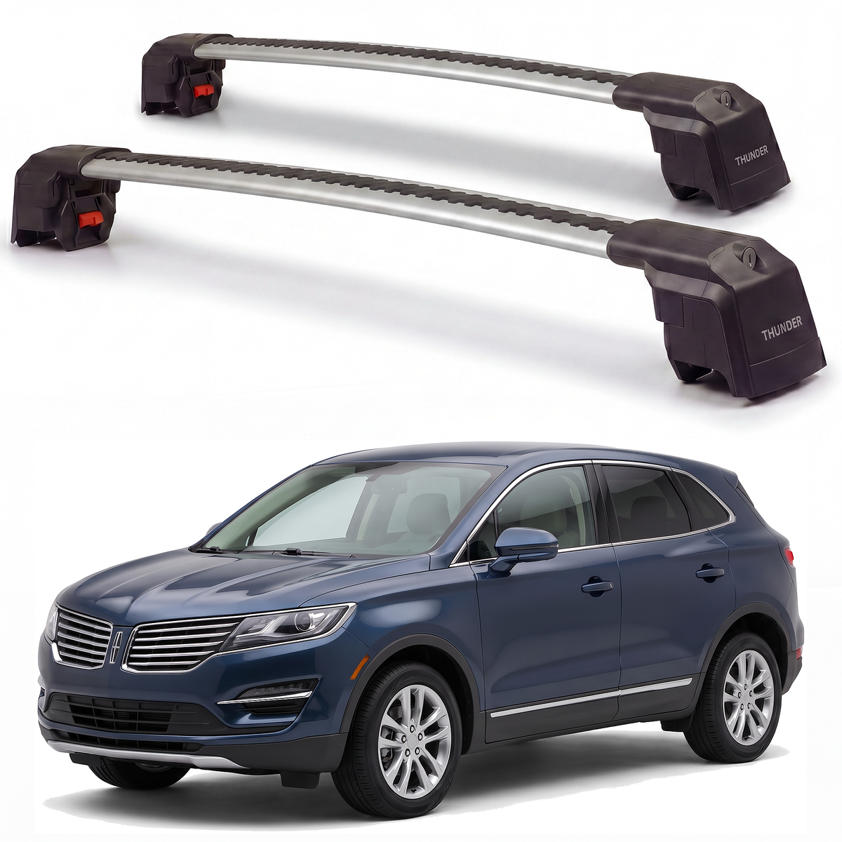 Lincoln MKC 2015-2019 roof rack cross bars silver pair
