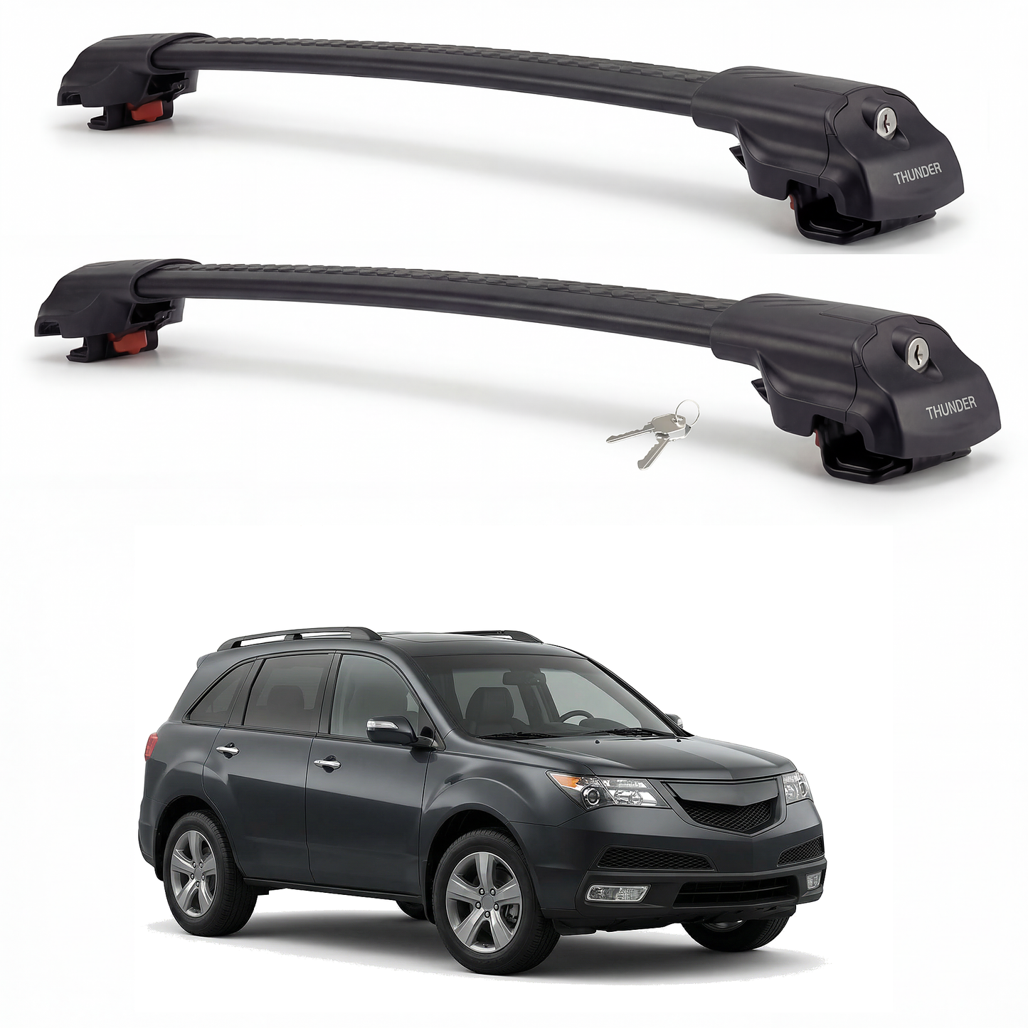Acura MDX 2007-2013 TRX1 Roof Rack Cross Bars Black