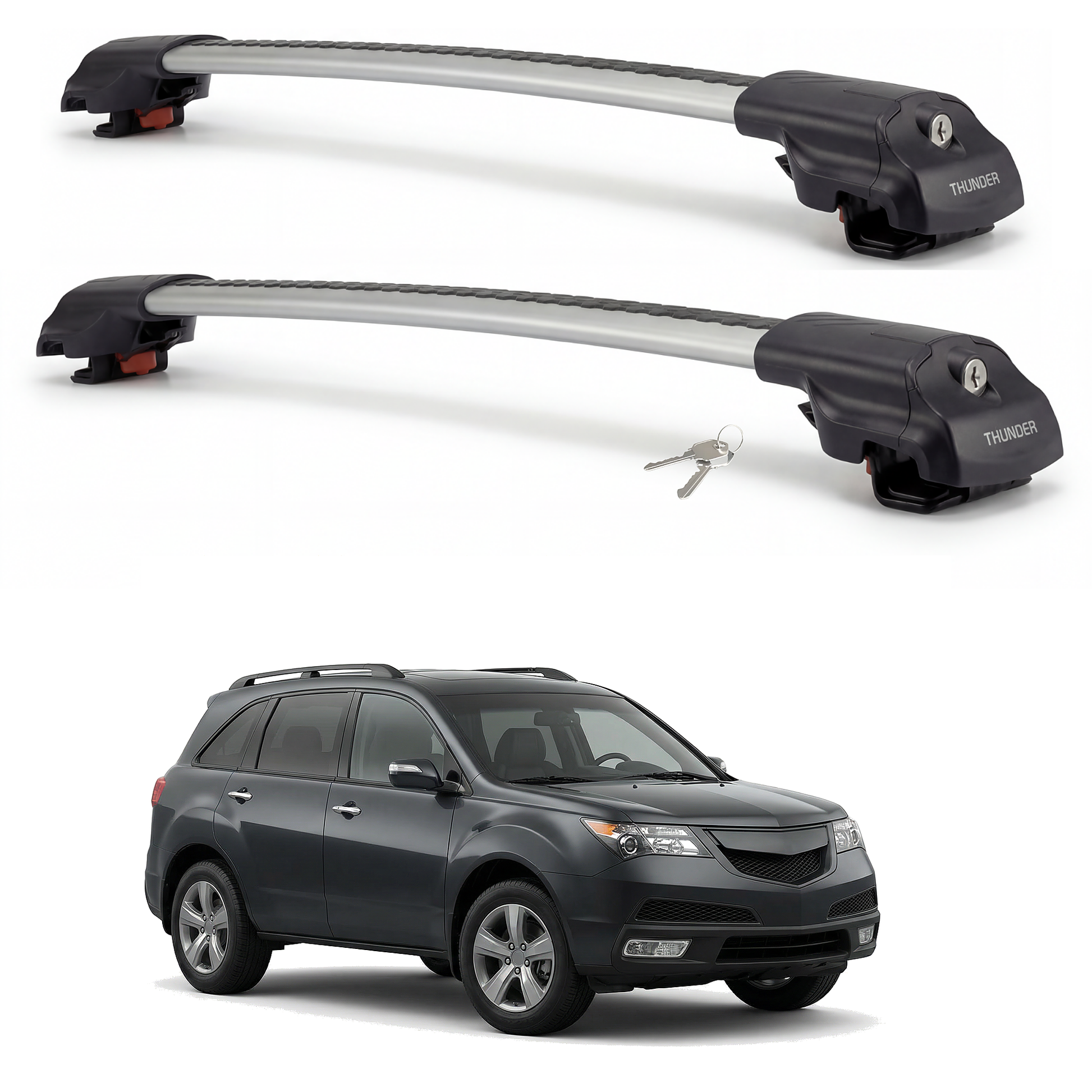 Acura MDX 2007-2013 TRX1 Roof Rack Cross Bars Gray