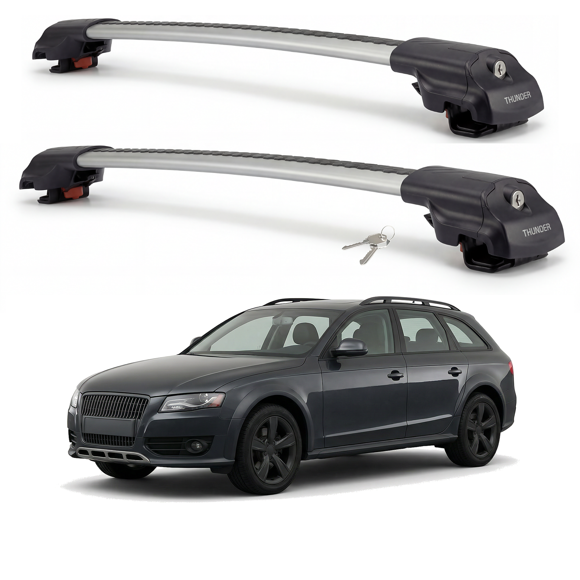 Audi A4 Allroad (B7) 2006-2008 TRX1 gray roof rack cross bars