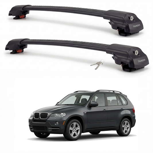 BMW X5 E53 2000-2006 TRX1 black roof rack cross bars