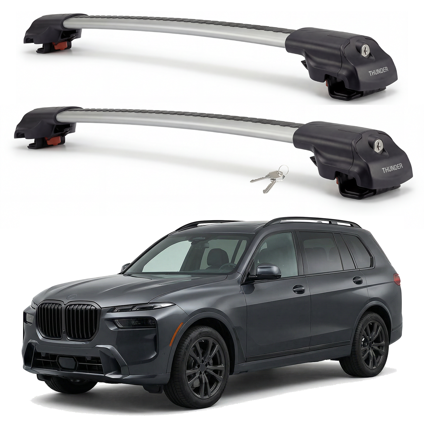 BMW X7 2019-2025 TRX1 gray roof rack cross bars