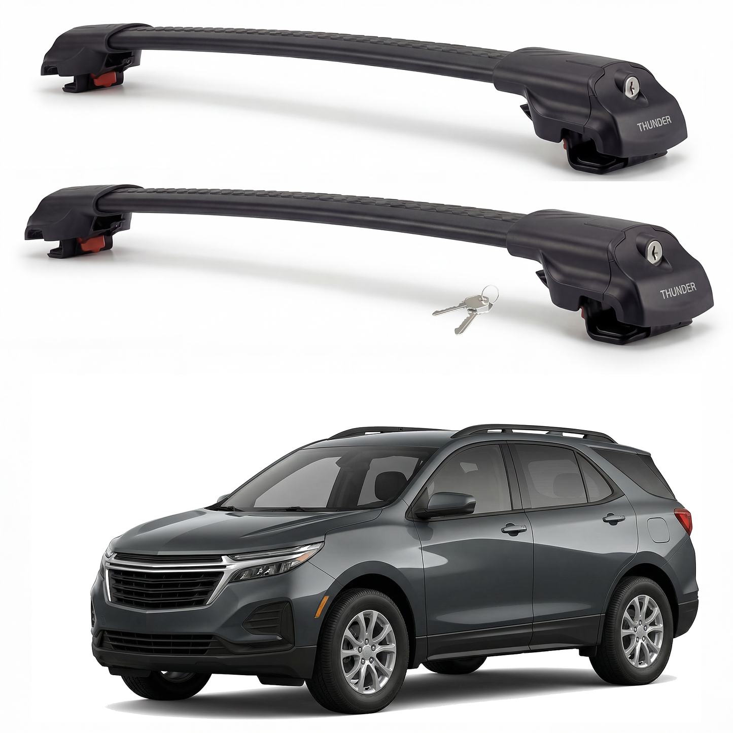 Chevrolet Equinox 2018-2024 TRX1 black roof rack cross bars