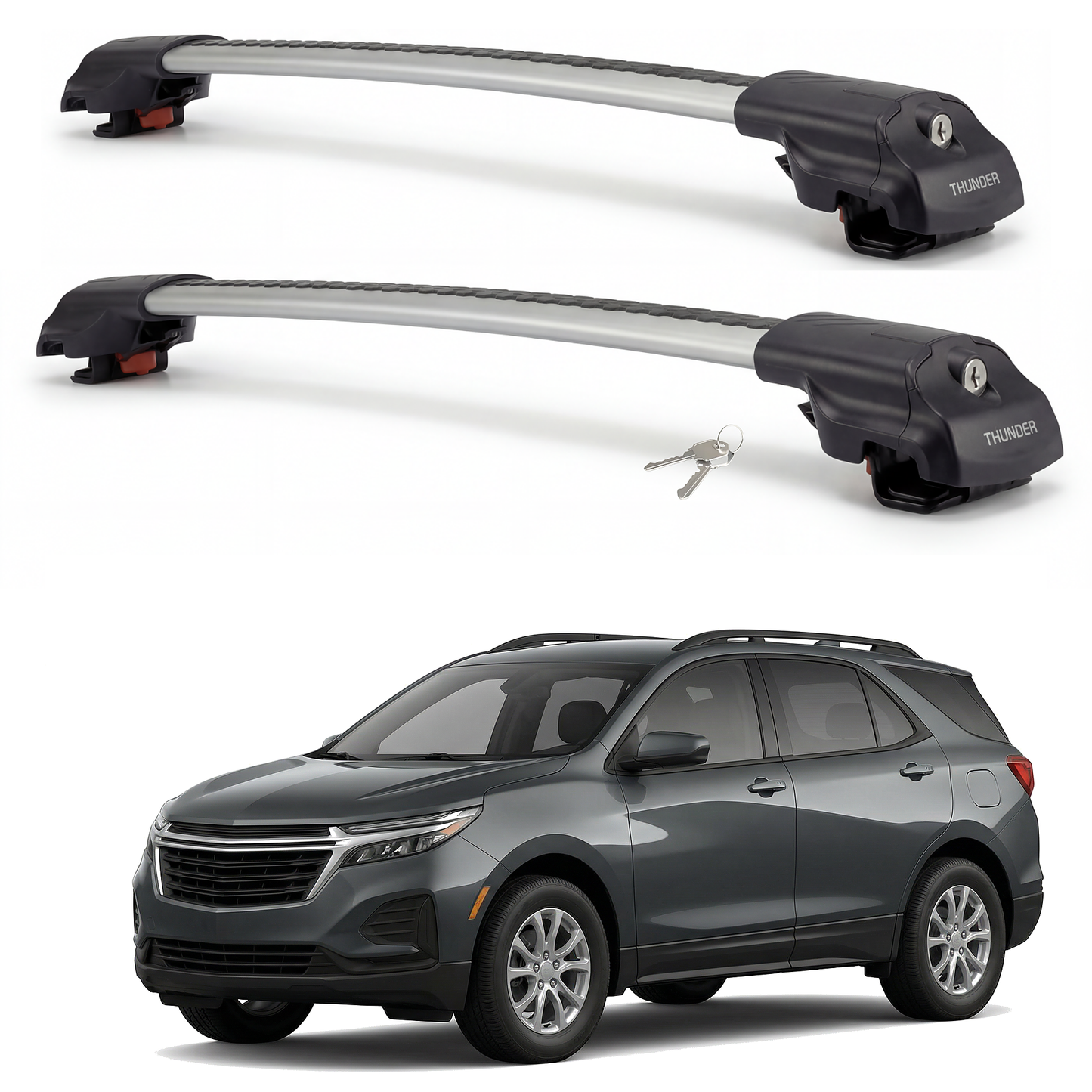 Chevrolet Equinox 2018-2024 TRX1 gray roof rack cross bars