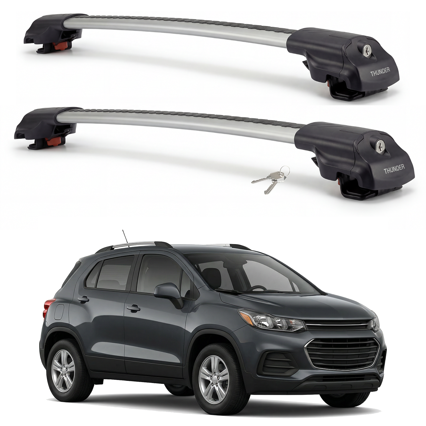 Chevrolet Trax 2013-2023 TRX1 gray roof rack cross bars