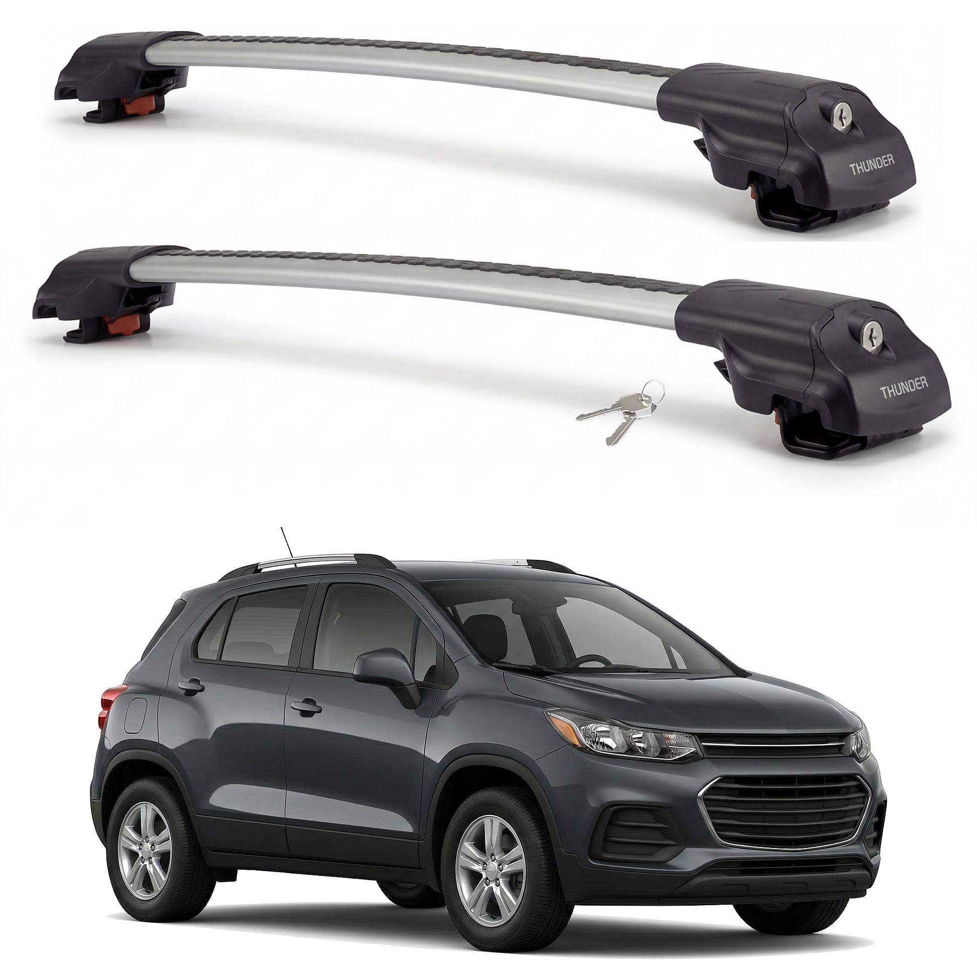 Chevrolet Trax 2013-2023 TRX1 gray roof rack cross bars
