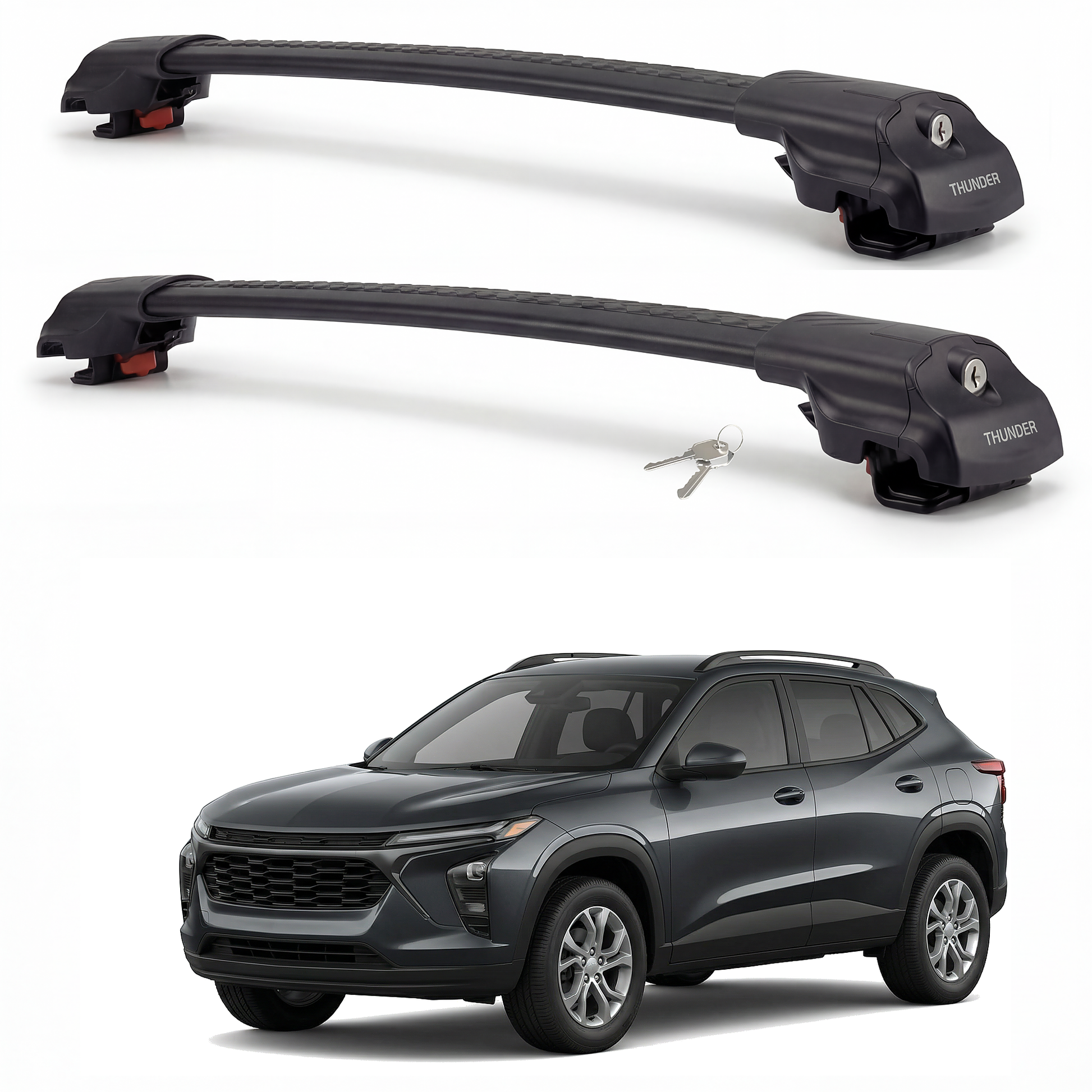 Chevrolet Trax 2013-2023 TRX1 black roof rack cross bars