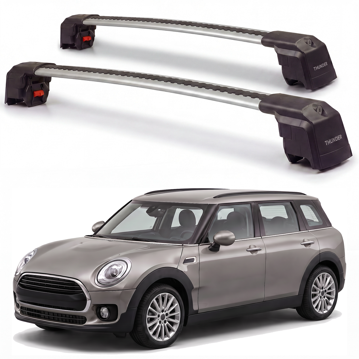 MINI Cooper Clubman 2016-2024 roof rack cross bars silver pair