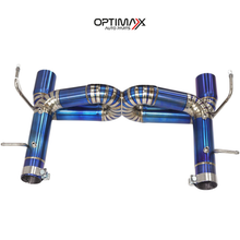 Titanium X Pipe Rear Exhaust for Ferrari F8 Burnt Blue Non Valved Design