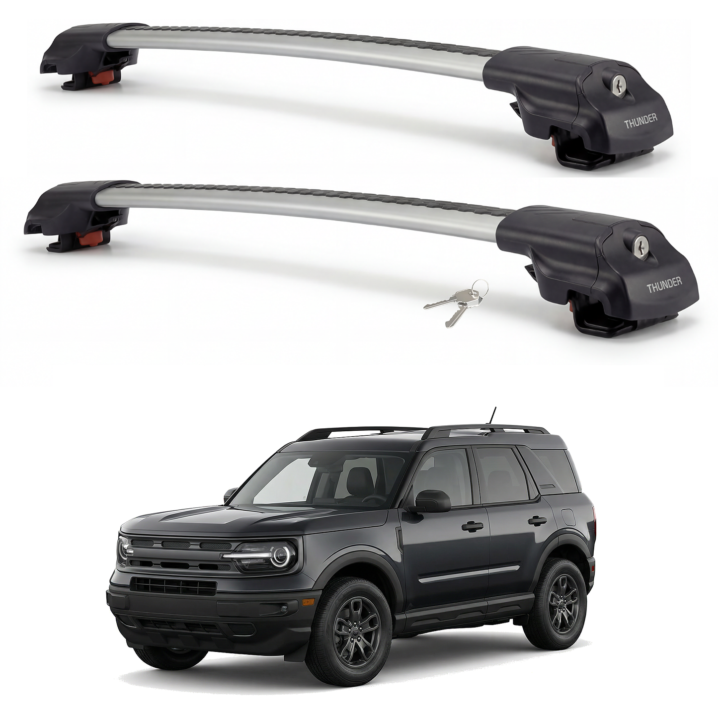 Ford Bronco Sport 2021-2026 TRX1 gray roof rack cross bars