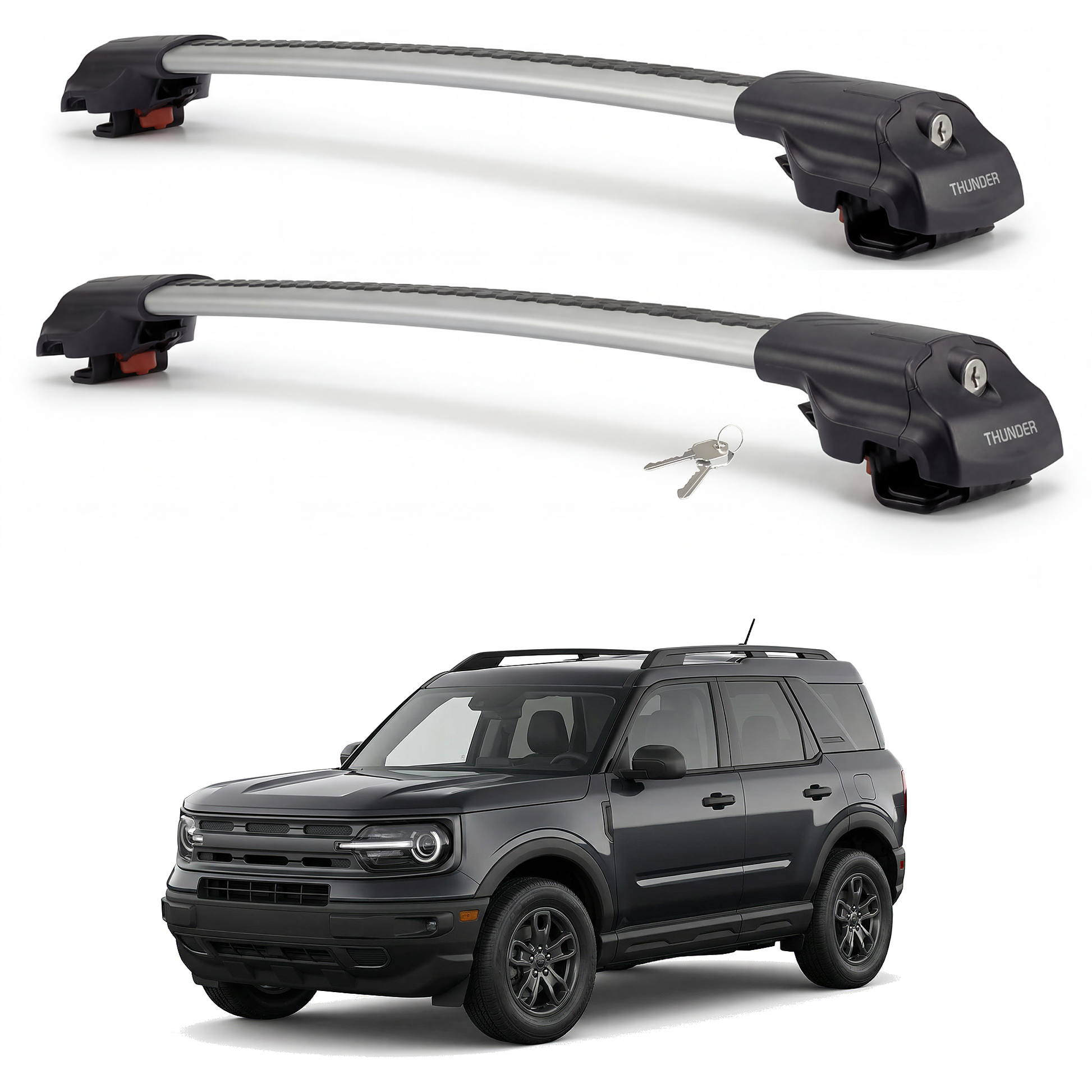 Ford Bronco Sport 2021-2026 TRX1 gray roof rack cross bars