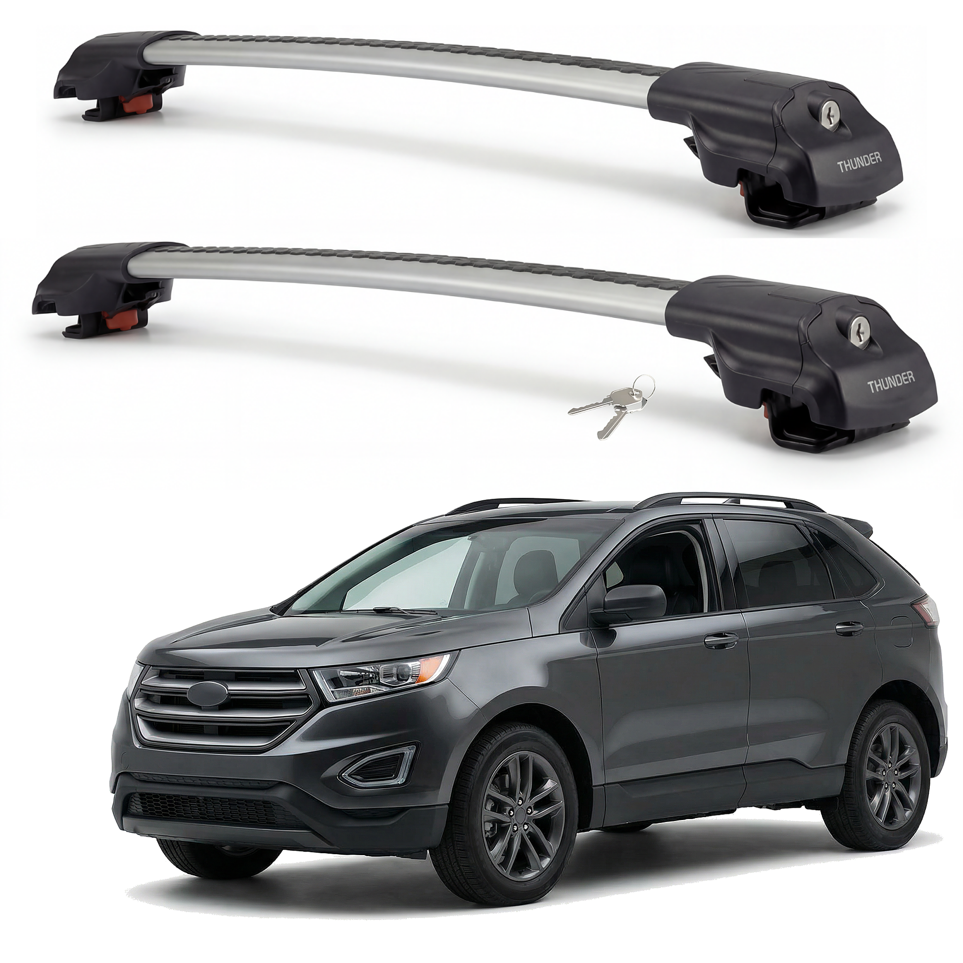 Ford Edge 2007-2016 TRX1 gray roof rack cross bars