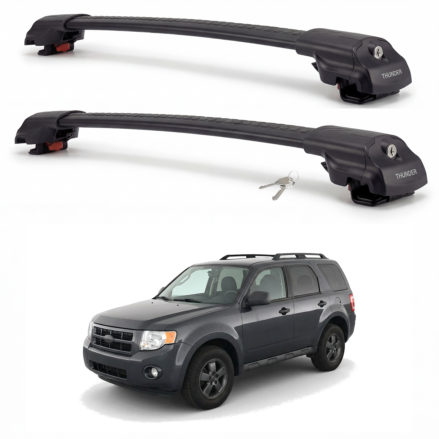 Ford Escape 2008-2012 TRX1 black roof rack cross bars