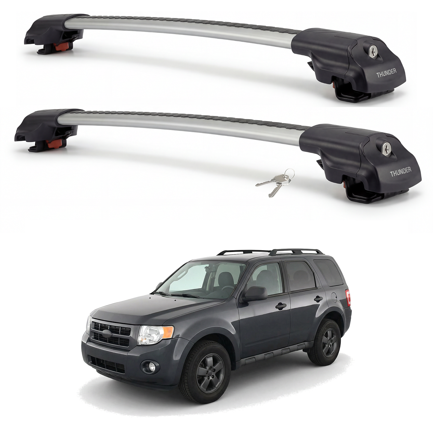 Ford Escape 2008-2012 TRX1 gray roof rack cross bars