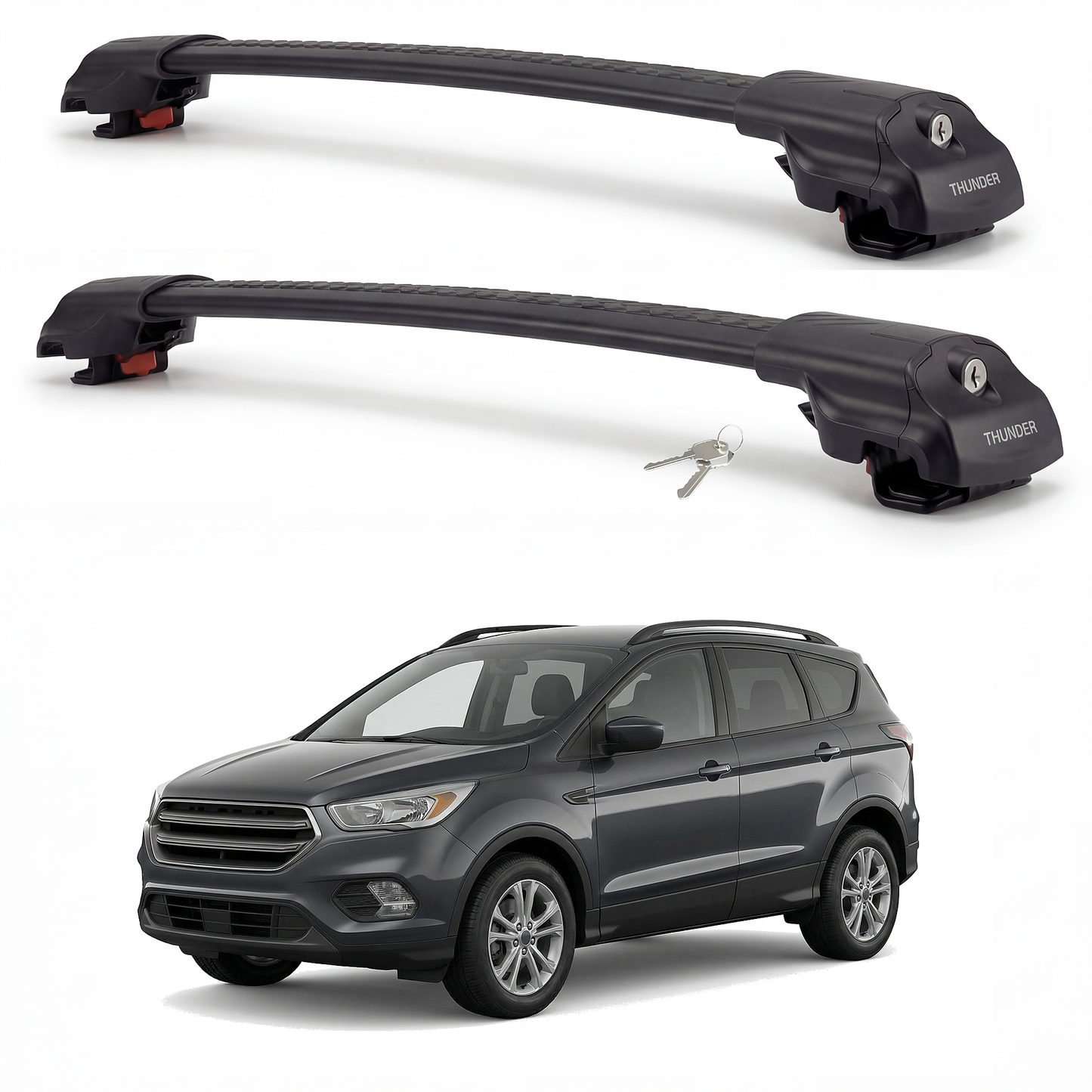 Ford Escape 2013-2019 TRX1 black roof rack cross bars