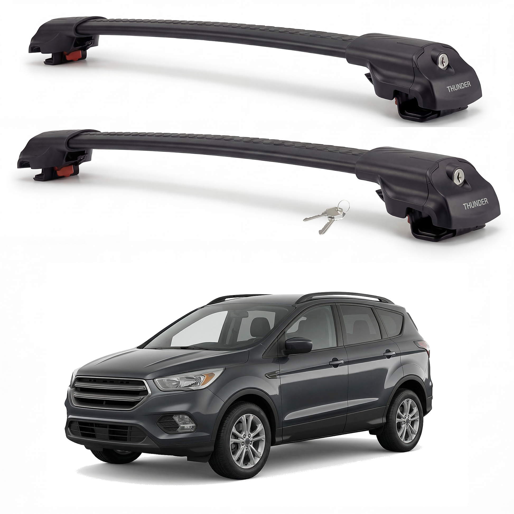 Ford Escape 2013-2019 TRX1 black roof rack cross bars