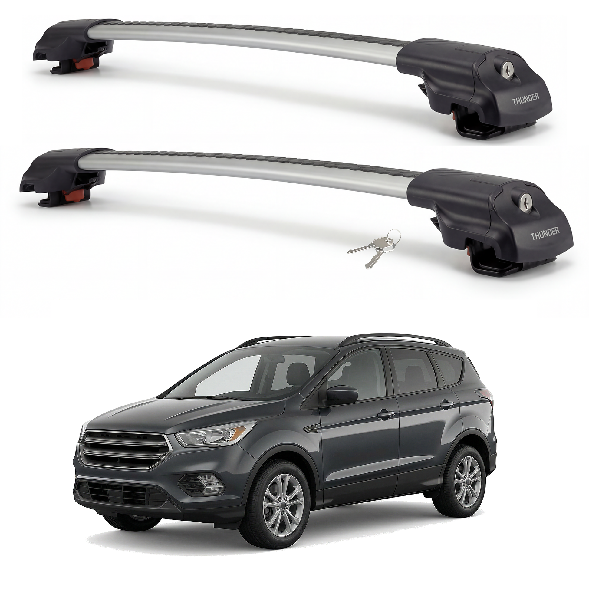 Ford Escape 2013-2019 TRX1 gray roof rack cross bars