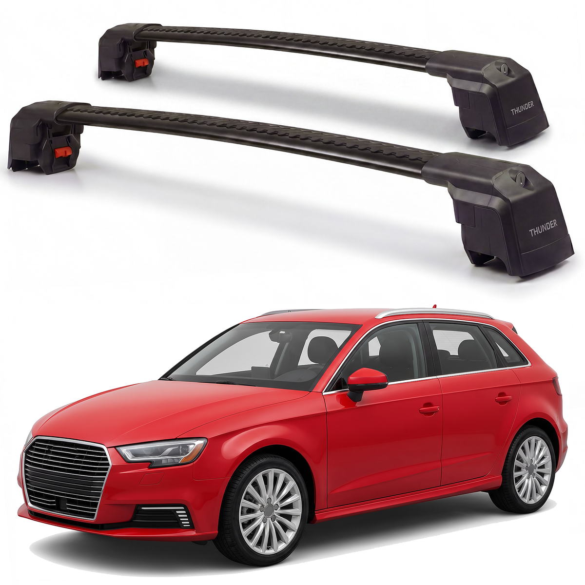 Audi A3 Sportback e-tron 2016-2018 roof rack cross bars black pair