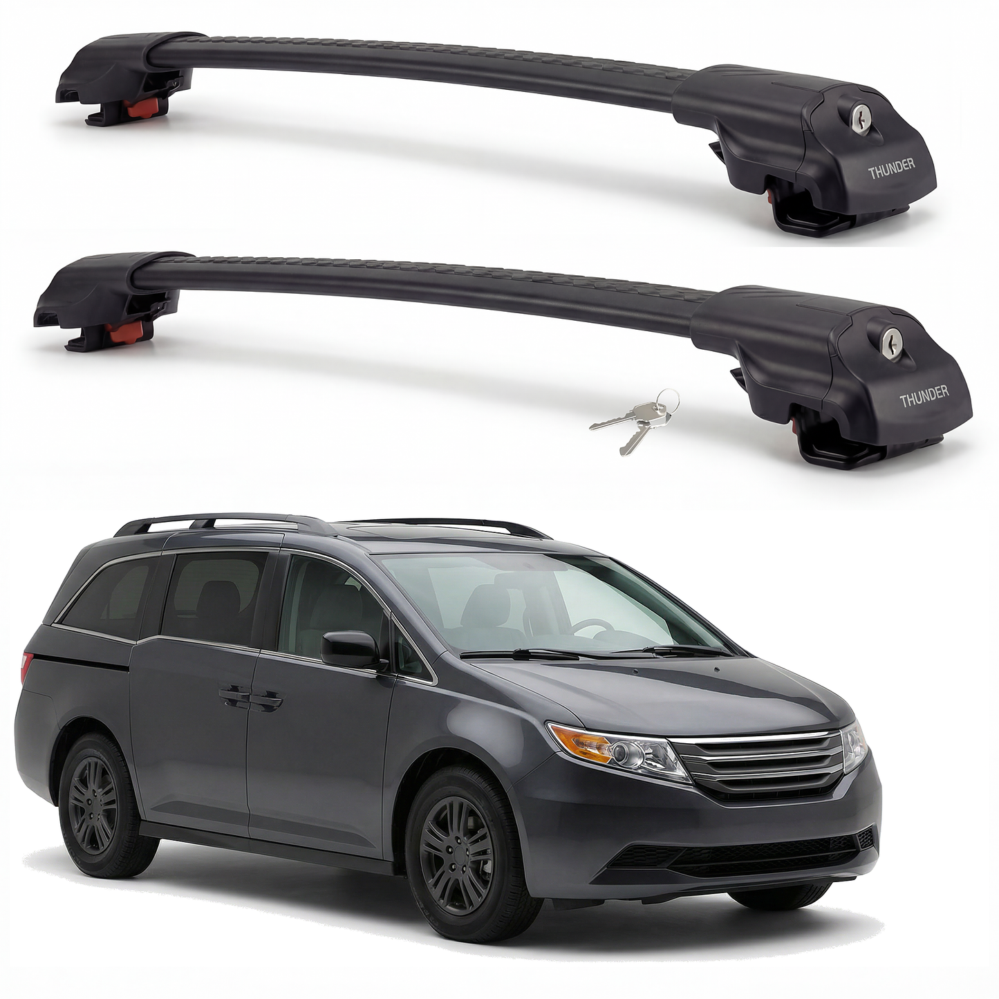 Honda Odyssey 2006–2010 TRX1 black roof rack cross bars