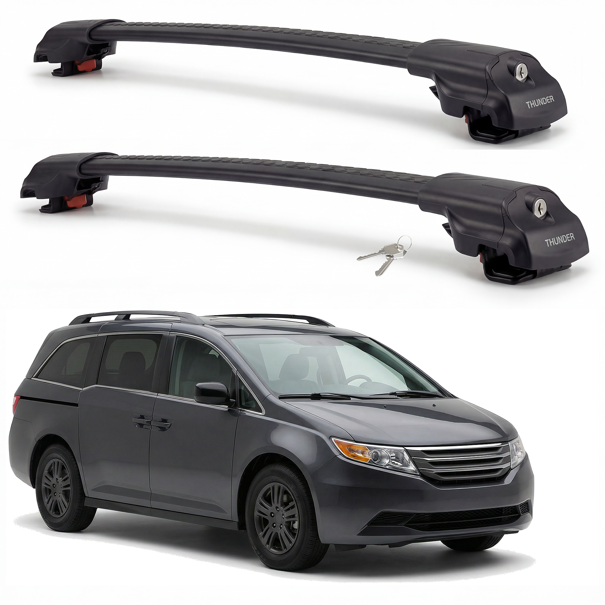 Honda Odyssey 2006–2010 TRX1 black roof rack cross bars