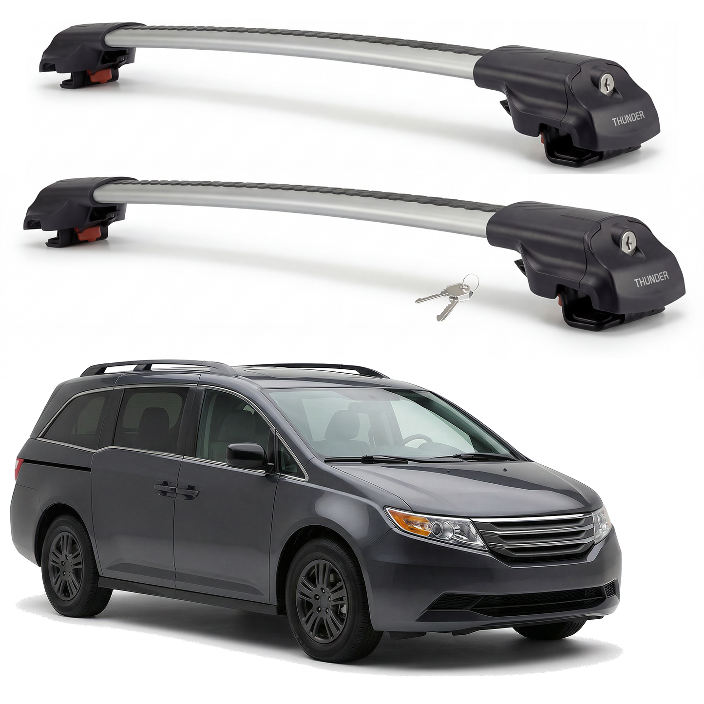 Honda Odyssey 2006–2010 TRX1 gray roof rack cross bars