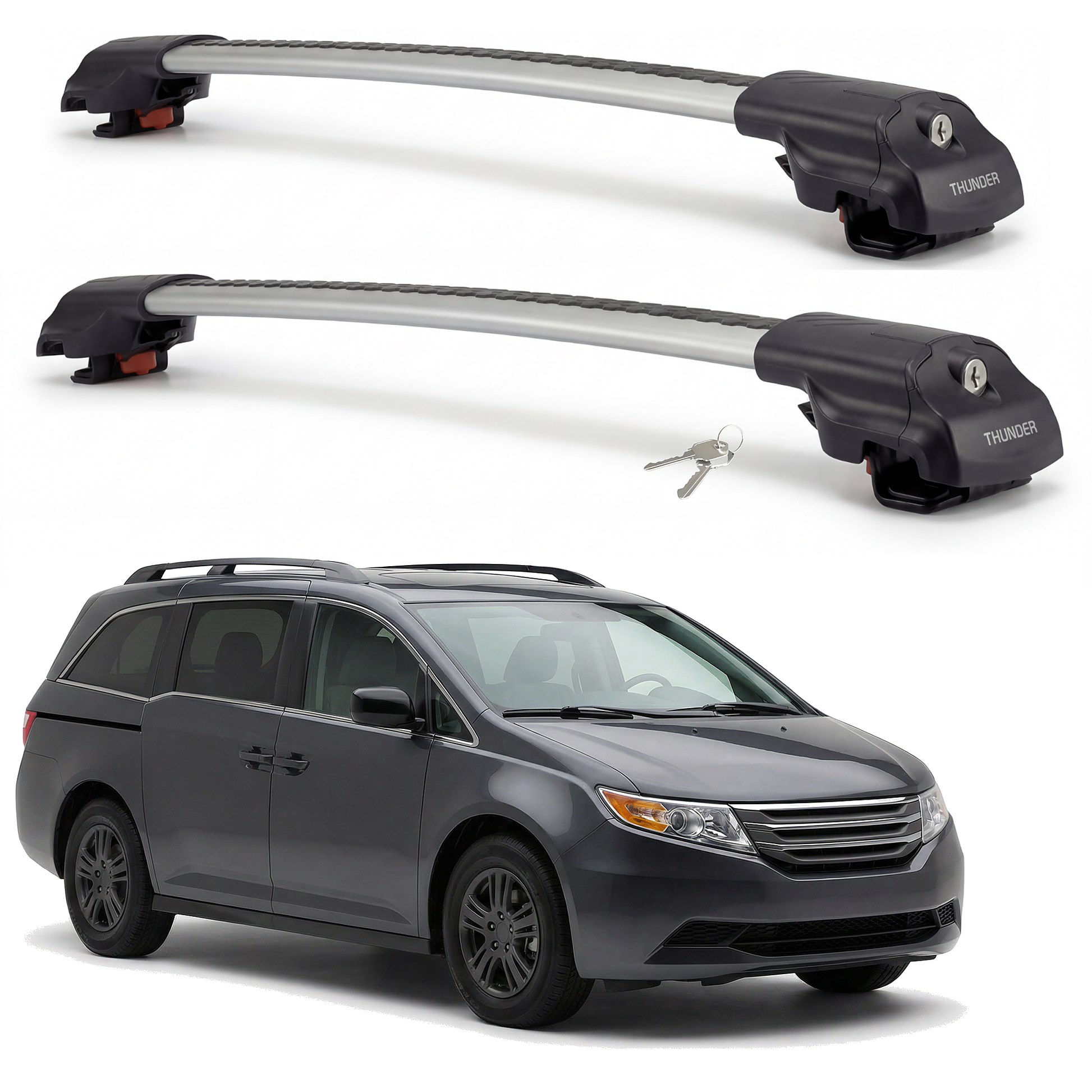Honda Odyssey 2006–2010 TRX1 gray roof rack cross bars