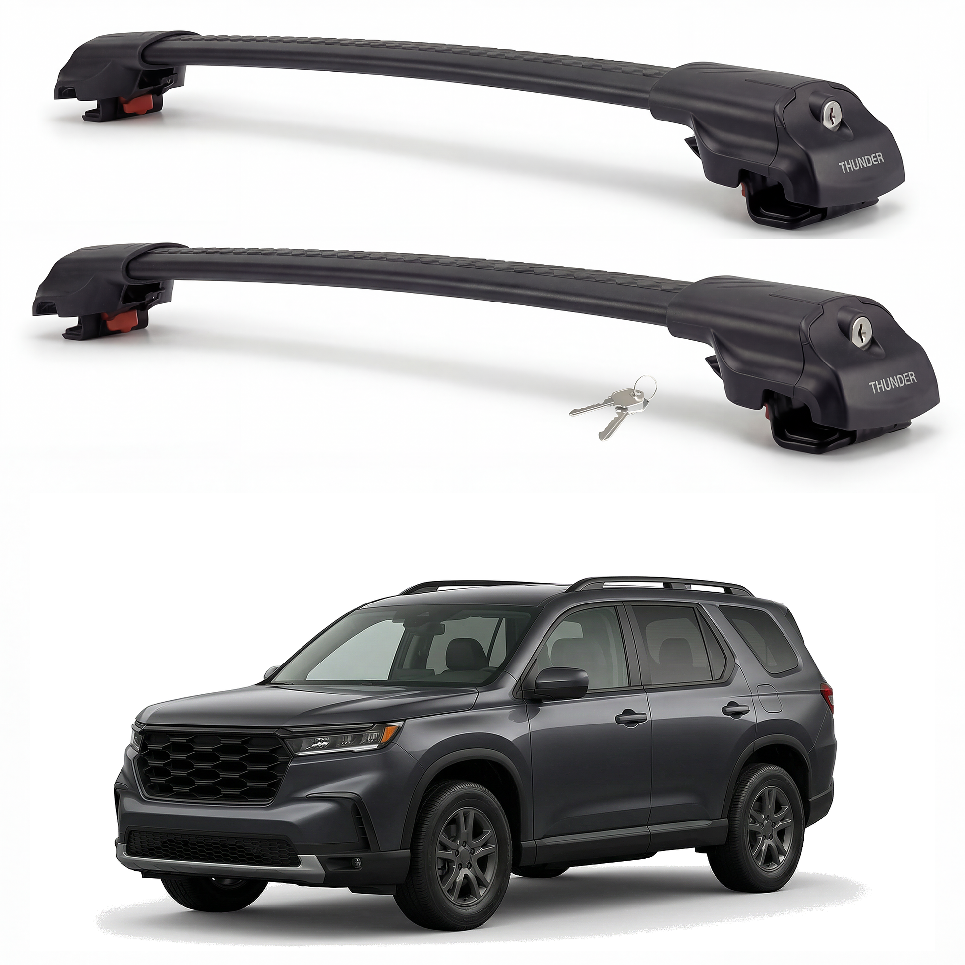 Honda Pilot 2023-2026 TRX1 black roof rack cross bars