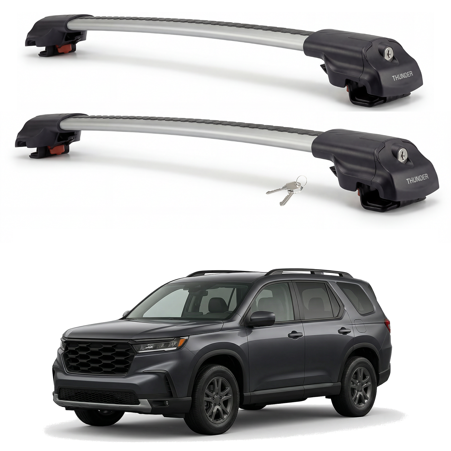 Honda Pilot 2023-2026 TRX1 gray roof rack cross bars