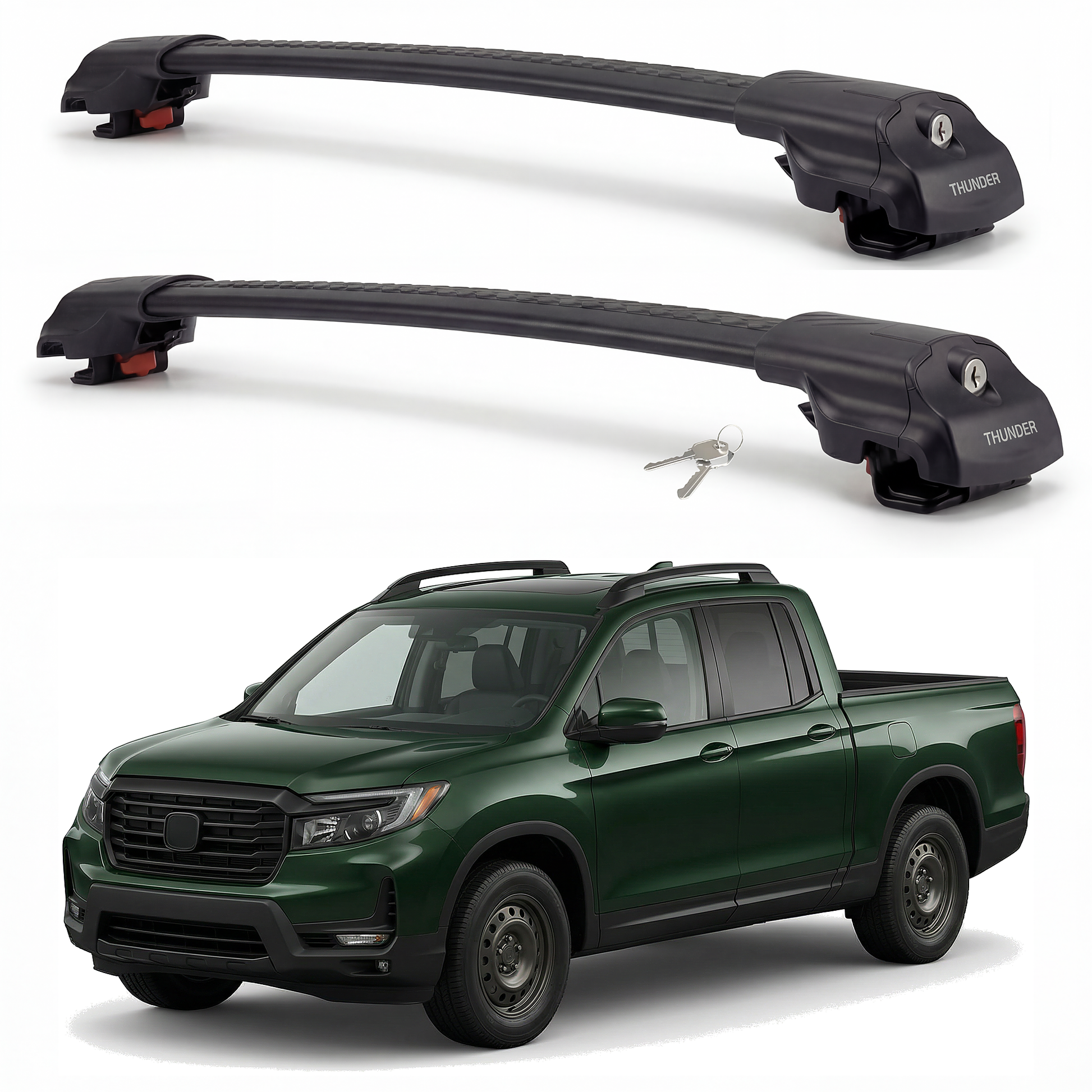 Honda Ridgeline 2017-2025 TRX1 black roof rack cross bars