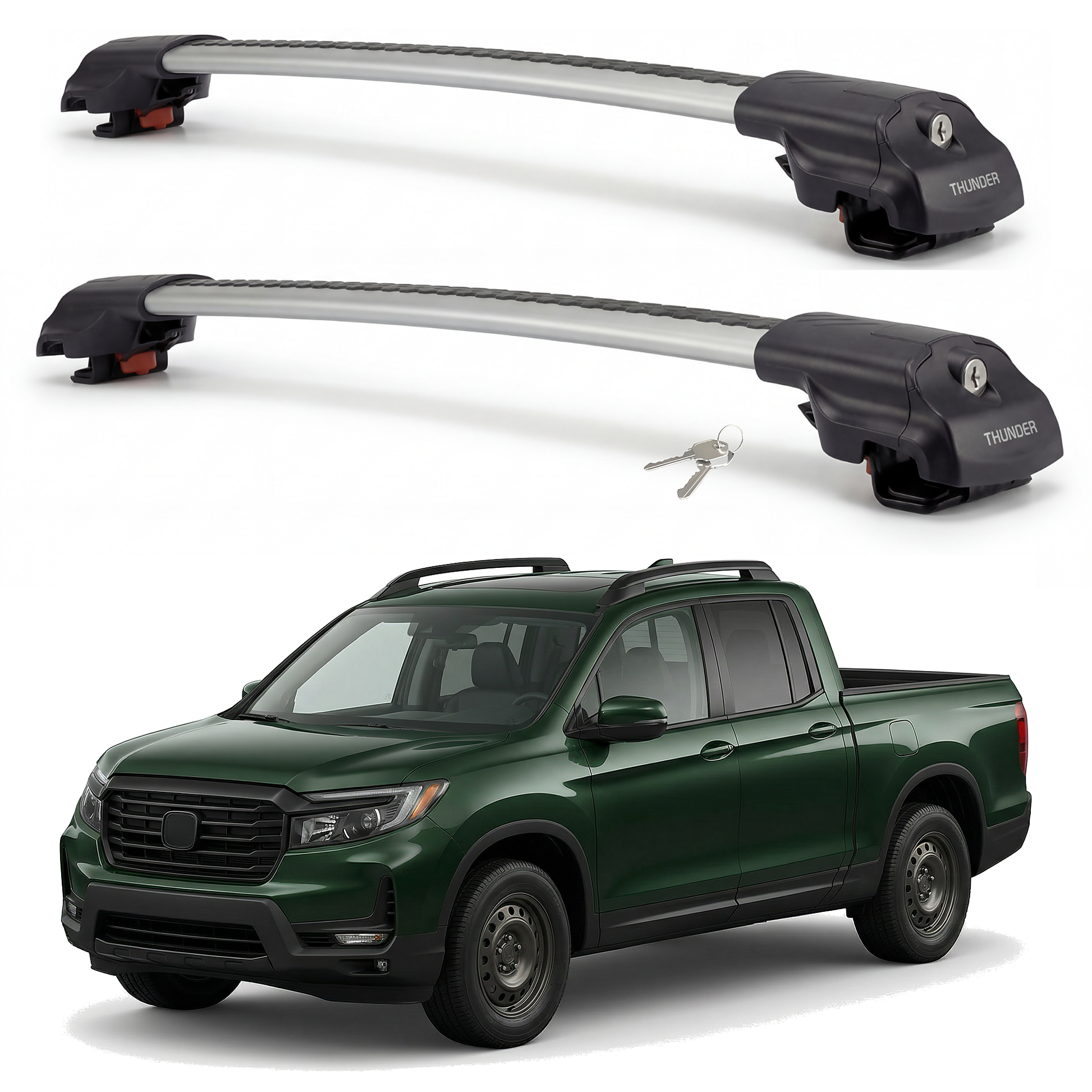 Honda Ridgeline 2017-2025 TRX1 gray roof rack cross bars