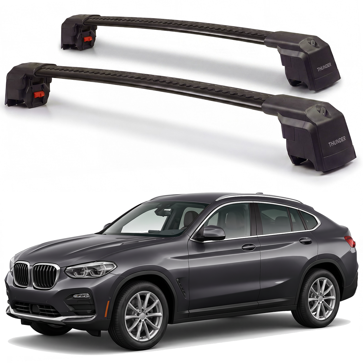 BMW X4 2019-2025 roof rack cross bars black pair