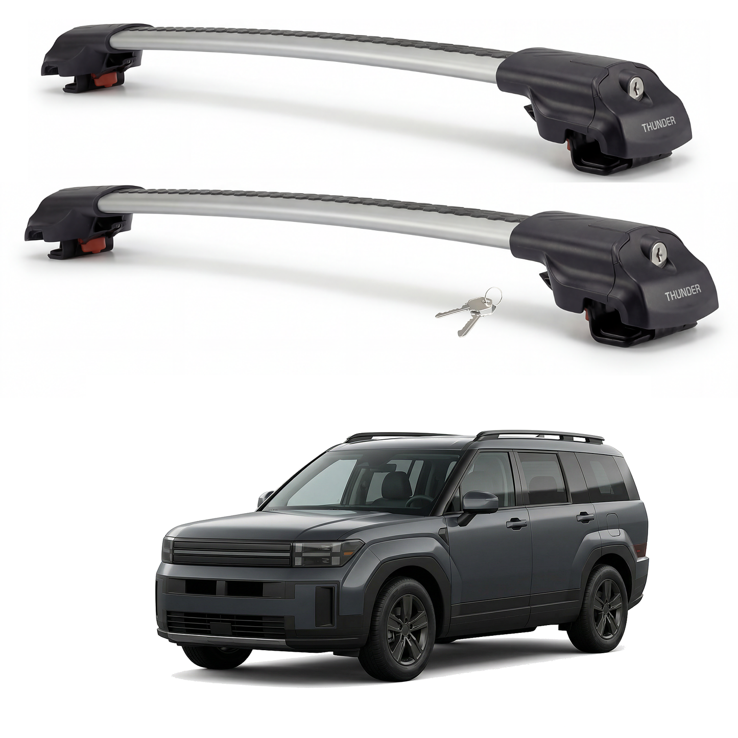 Hyundai Santa Fe 2024-2026 TRX1 gray roof rack cross bars