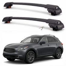 Infiniti QX70 2013-2023 TRX1 black roof rack cross bars