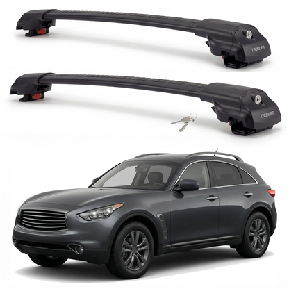 Infiniti QX70 2013-2023 TRX1 black roof rack cross bars