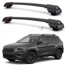 Jeep Cherokee 2014-2022 TRX1 black roof rack cross bars