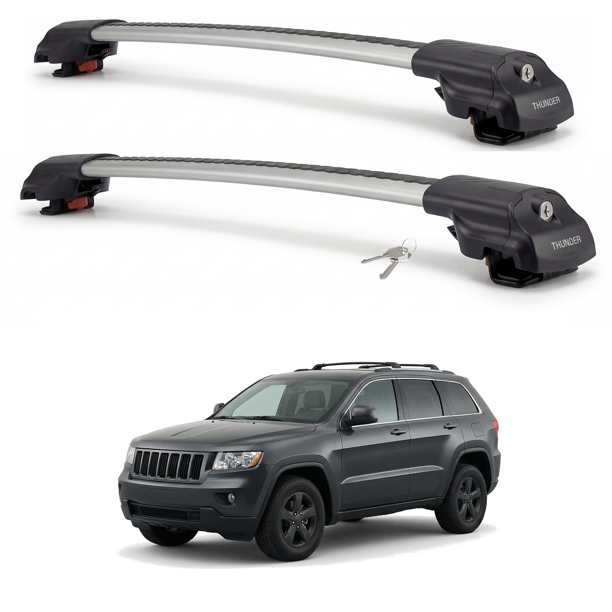 Jeep Grand Cherokee 2005-2010 TRX1 gray roof rack cross bars