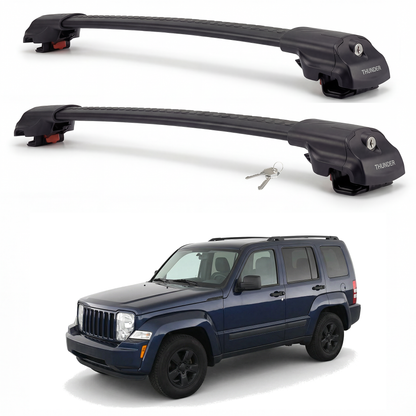 Jeep Liberty 2002-2007 TRX1 black roof rack cross bars