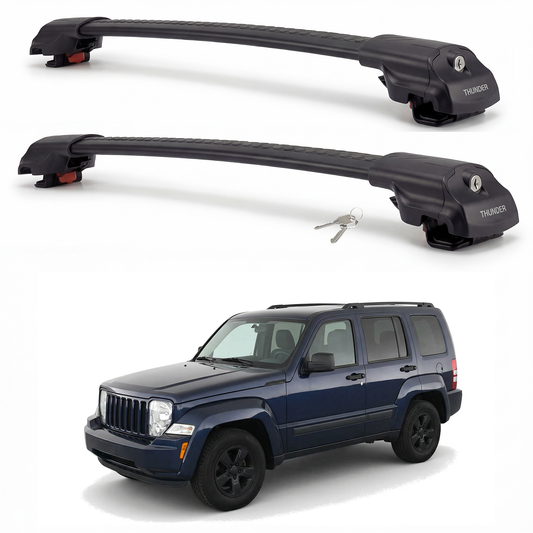 Jeep Liberty 2002-2007 TRX1 black roof rack cross bars