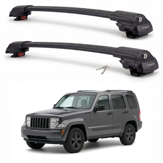 Jeep Liberty 2008-2013 TRX1 black roof rack cross bars
