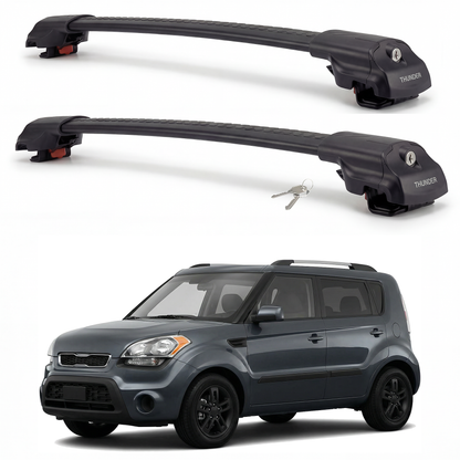 Kia Soul Hatchback 2009-2013 TRX1 black roof rack cross bars