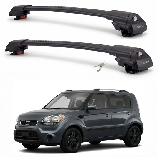 Kia Soul Hatchback 2009-2013 TRX1 black roof rack cross bars